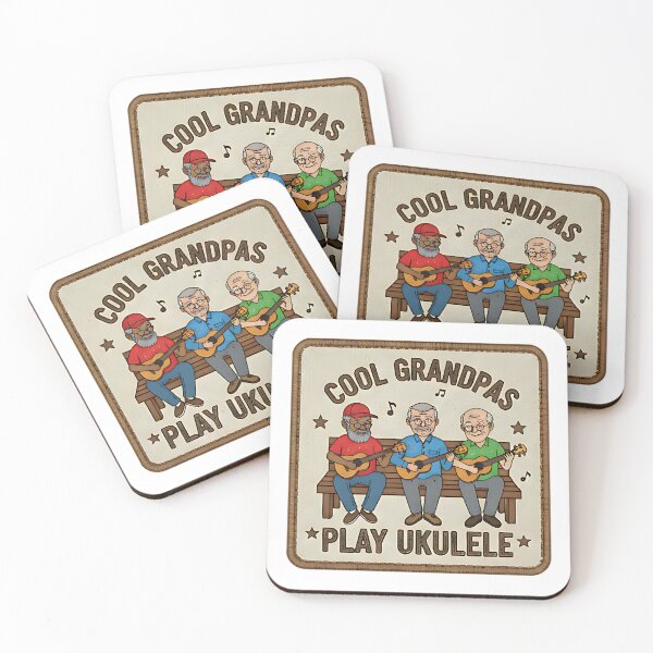 Item preview, Cool Grandpas Play Ukulele Funny Old Man Music Lover Vintage Art designed and sold by ArtDesignTp.