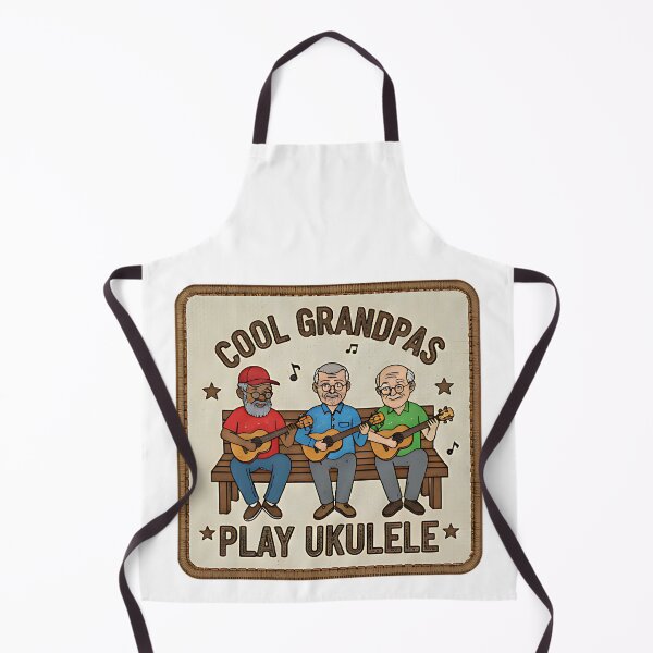 Item preview, Cool Grandpas Play Ukulele Funny Old Man Music Lover Vintage Art designed and sold by ArtDesignTp.