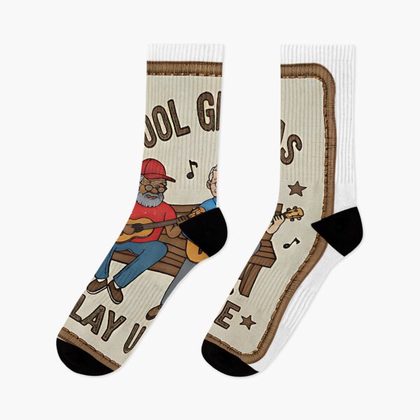 Item preview, Cool Grandpas Play Ukulele Funny Old Man Music Lover Vintage Art designed and sold by ArtDesignTp.