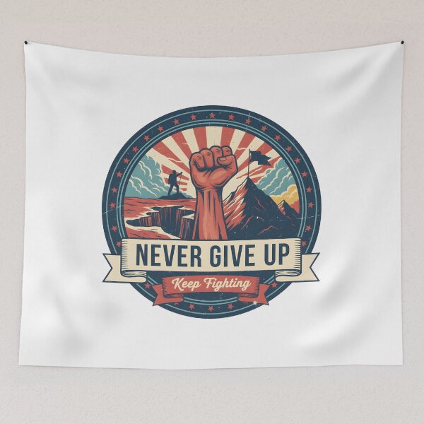 Item preview, Never Give Up | Keep Fighting designed and sold by DailyVibesMerch.