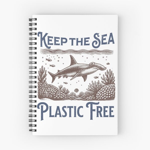 Item preview, Keep the Sea Plastic Free – Sustainable Ocean Design with Shark & Environmental Message designed and sold by Design-by-Micha.