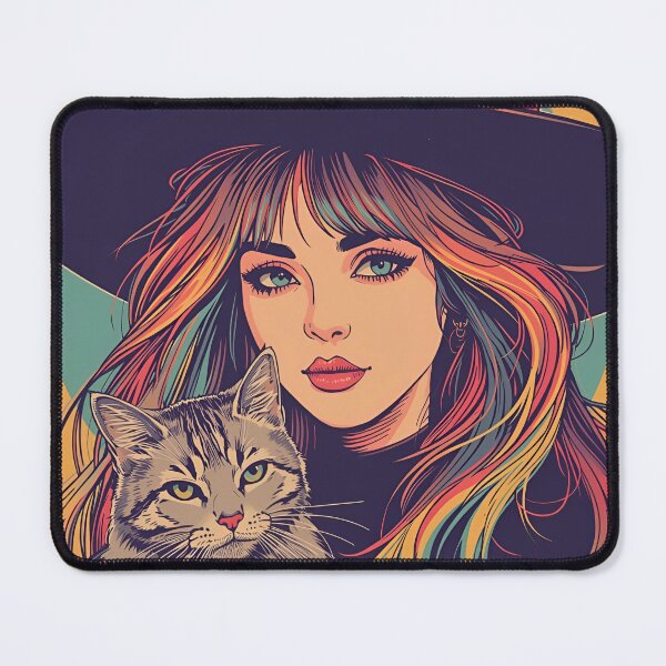 Item preview, Rainbow Hair Witch Cat designed and sold by Vintage City.