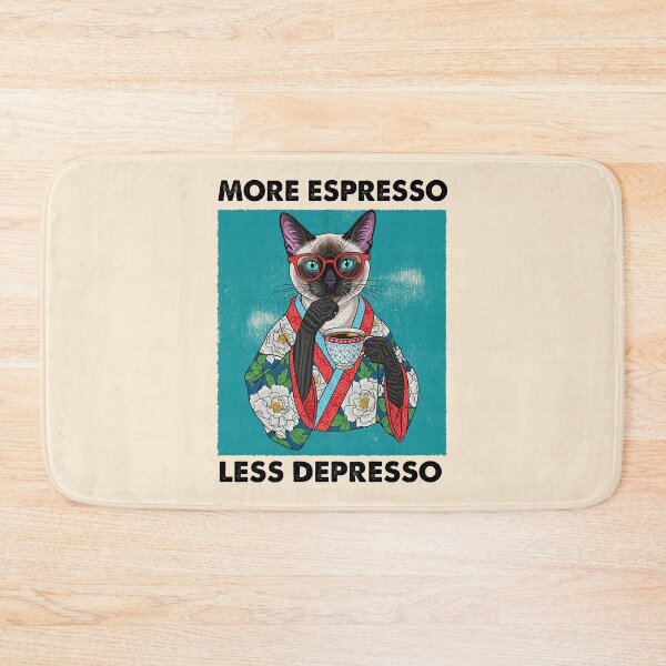 Item preview, More Espresso Less Depresso Funny Cat Coffee designed and sold by TeeARTHY.