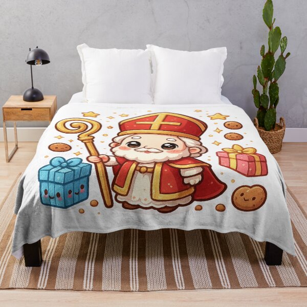 Item preview, Kawaii Sinterklaas – Cute Saint Nicholas with Gifts and Cookies designed and sold by snoezelstudio.