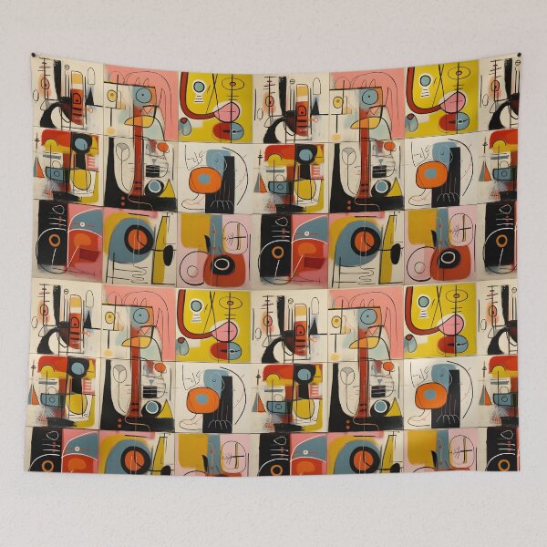 Item preview, Abstract Geometric Patterns with Bold Lines and Vibrant Colors for a Dynamic Modern Artwork designed and sold by OlfactoART Studio.