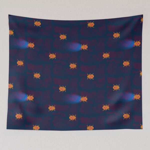 Item preview, Orange Beetle on Watercolor Blue and Pink designed and sold by LilyB-Designs.