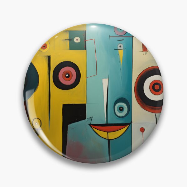 Item preview, Striking Abstract Faces Composed of Geometric Shapes with Bold Colors and Contrasting Symmetry designed and sold by OlfactoART Studio.