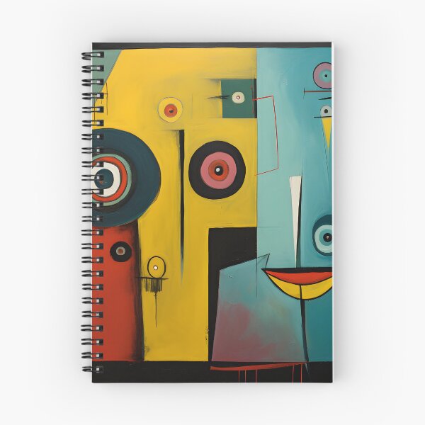 Item preview, Striking Abstract Faces Composed of Geometric Shapes with Bold Colors and Contrasting Symmetry designed and sold by OlfactoART Studio.