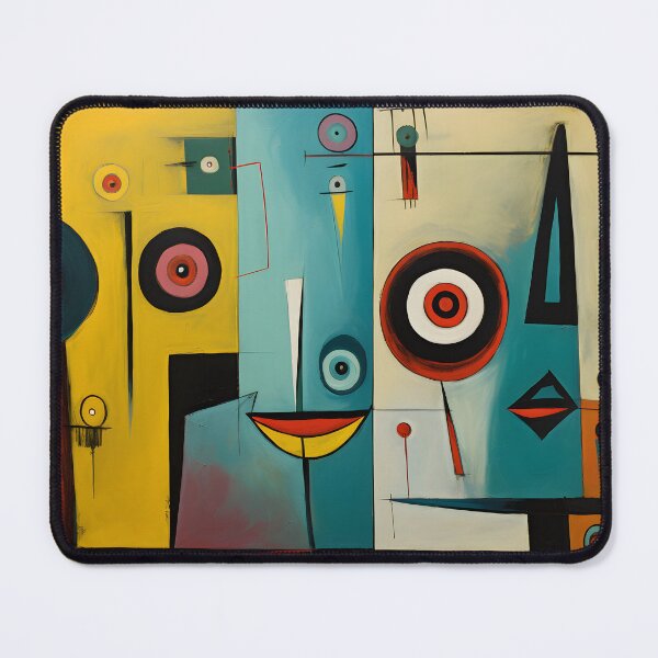 Item preview, Striking Abstract Faces Composed of Geometric Shapes with Bold Colors and Contrasting Symmetry designed and sold by OlfactoART Studio.