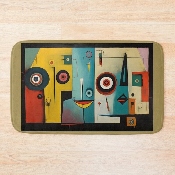 Item preview, Striking Abstract Faces Composed of Geometric Shapes with Bold Colors and Contrasting Symmetry designed and sold by OlfactoART Studio.