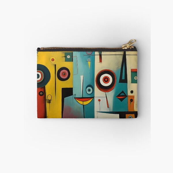 Item preview, Striking Abstract Faces Composed of Geometric Shapes with Bold Colors and Contrasting Symmetry designed and sold by OlfactoART Studio.