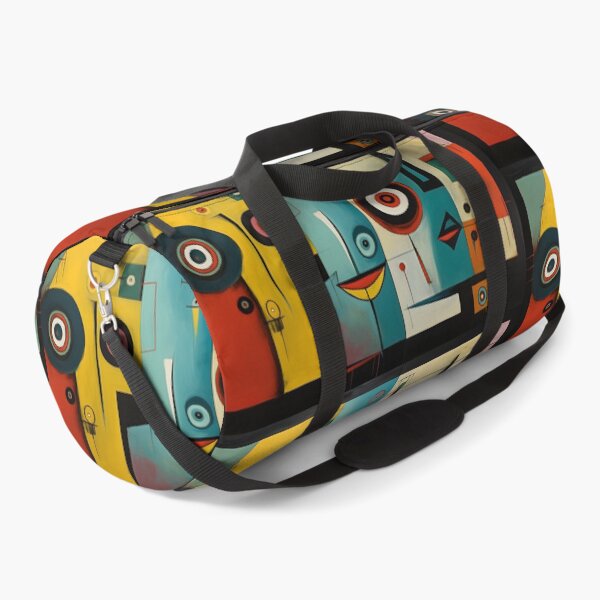 Item preview, Striking Abstract Faces Composed of Geometric Shapes with Bold Colors and Contrasting Symmetry designed and sold by OlfactoART Studio.
