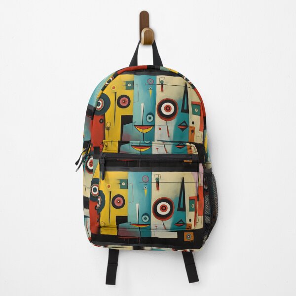 Item preview, Striking Abstract Faces Composed of Geometric Shapes with Bold Colors and Contrasting Symmetry designed and sold by OlfactoART Studio.