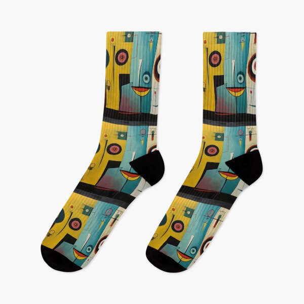 Item preview, Striking Abstract Faces Composed of Geometric Shapes with Bold Colors and Contrasting Symmetry designed and sold by OlfactoART Studio.