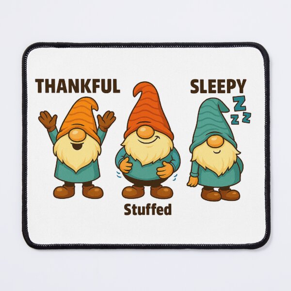 Item preview, Thankful Stuffed Sleepy Gonks | Funny Thanksgiving Gnome Trio Design designed and sold by BoxaroundJacks.