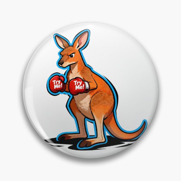 Artikelvorschau, Try Me – Boxing Kangaroo with Attitude entworfen und verkauft von Buttonquill.