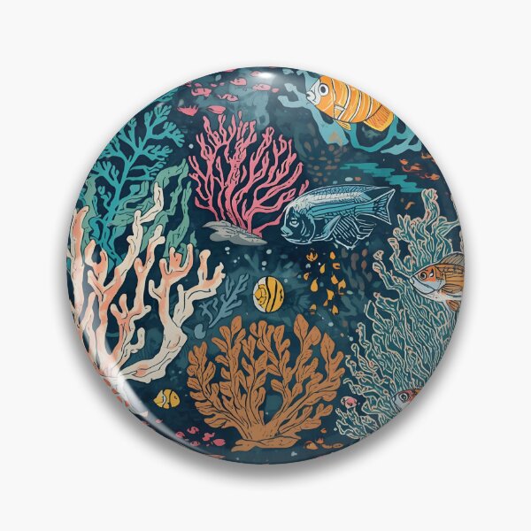 Item preview, Engraved Ocean Floor: Dark Botanical Reef Pattern designed and sold by MoonlitDoodles1.