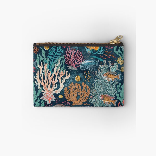 Item preview, Engraved Ocean Floor: Dark Botanical Reef Pattern designed and sold by MoonlitDoodles1.