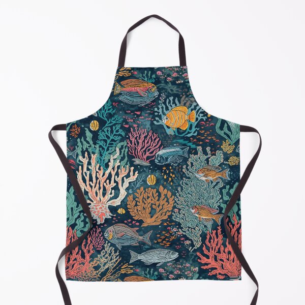 Item preview, Engraved Ocean Floor: Dark Botanical Reef Pattern designed and sold by MoonlitDoodles1.