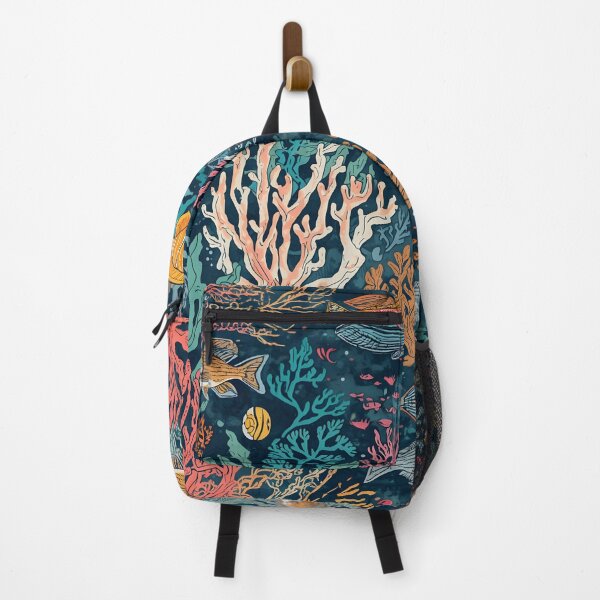Item preview, Engraved Ocean Floor: Dark Botanical Reef Pattern designed and sold by MoonlitDoodles1.