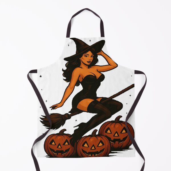 Item preview, Sexy Witch on a Broom with Pumpkins - Halloween Magic designed and sold by UbraNeon.
