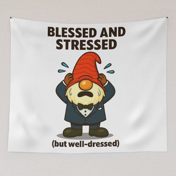 Item preview, Blessed and Stressed But Well-Dressed Gonk | Funny Thanksgiving Gnome Design designed and sold by BoxaroundJacks.