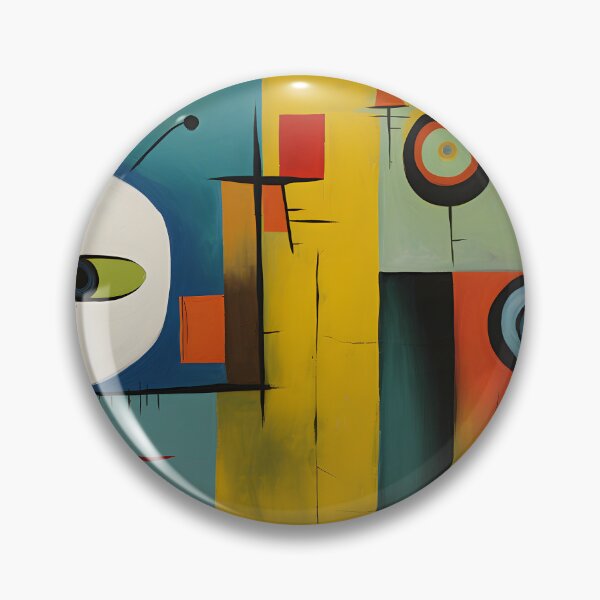 Item preview, Playful Abstract Geometric Composition with Dark Lines and Circular Forms- Vibrant Modern Artwork designed and sold by OlfactoART Studio.