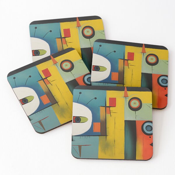 Item preview, Playful Abstract Geometric Composition with Dark Lines and Circular Forms- Vibrant Modern Artwork designed and sold by OlfactoART Studio.