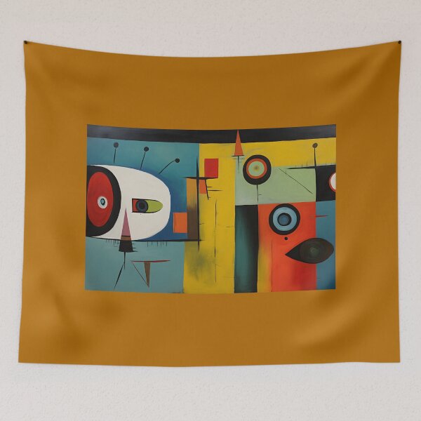 Item preview, Playful Abstract Geometric Composition with Dark Lines and Circular Forms- Vibrant Modern Artwork designed and sold by OlfactoART Studio.
