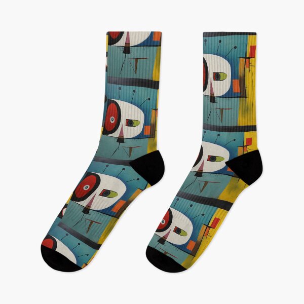 Item preview, Playful Abstract Geometric Composition with Dark Lines and Circular Forms- Vibrant Modern Artwork designed and sold by OlfactoART Studio.