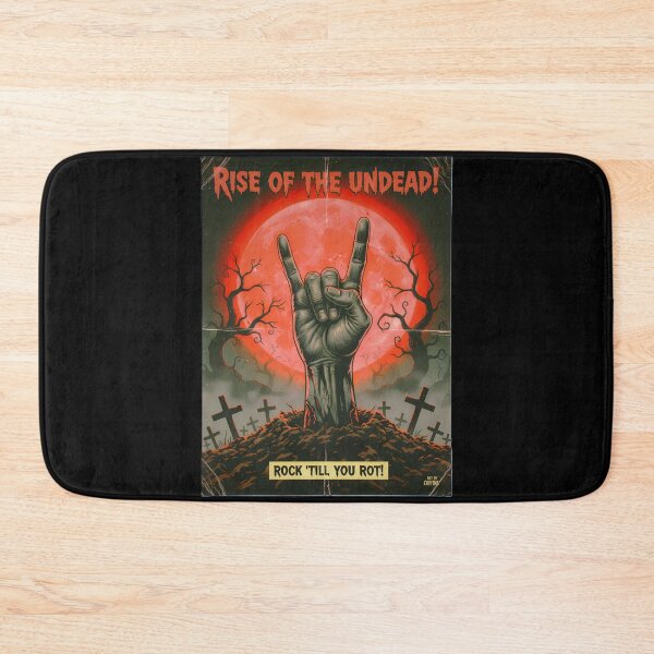 Item preview, Rise of the Undead Zombie Hand Rock Horns Graveyard Poster designed and sold by CoffinsArt.