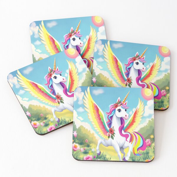 Item preview, A winged unicorn on a rainbow magical cyber meadow is a fantasy tale from Felia for a children's T-shirt designed and sold by Felia001.