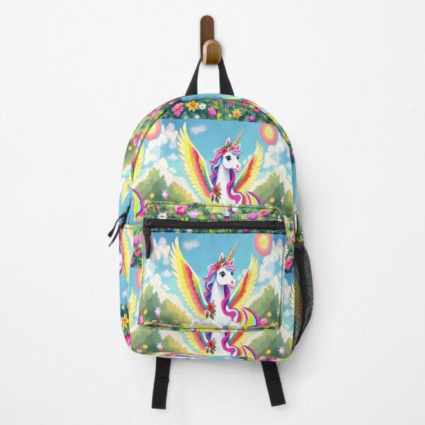 Item preview, A winged unicorn on a rainbow magical cyber meadow is a fantasy tale from Felia for a children's T-shirt designed and sold by Felia001.