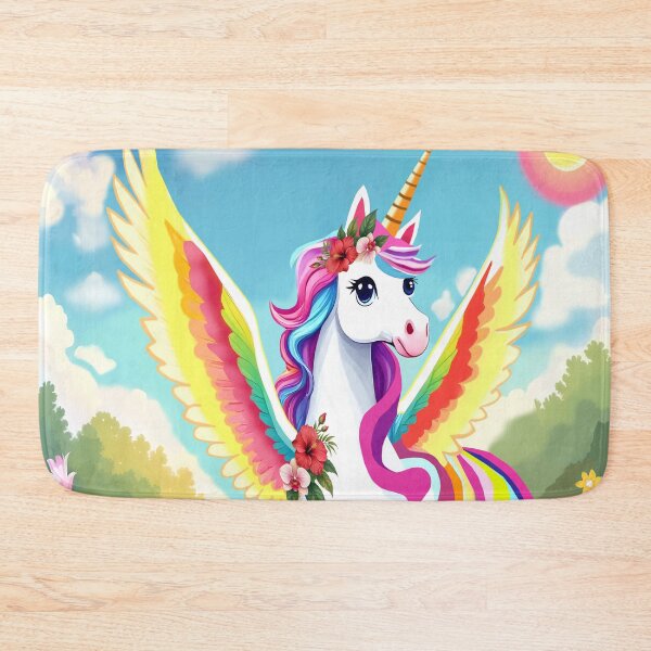 Item preview, A winged unicorn on a rainbow magical cyber meadow is a fantasy tale from Felia for a children's T-shirt designed and sold by Felia001.