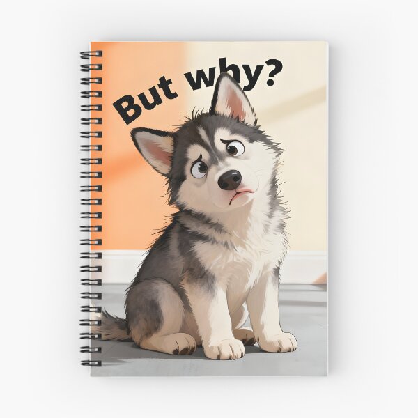 Item preview, But Why? – Adorable Husky Puppy with Curious Eyes designed and sold by Buttonquill.