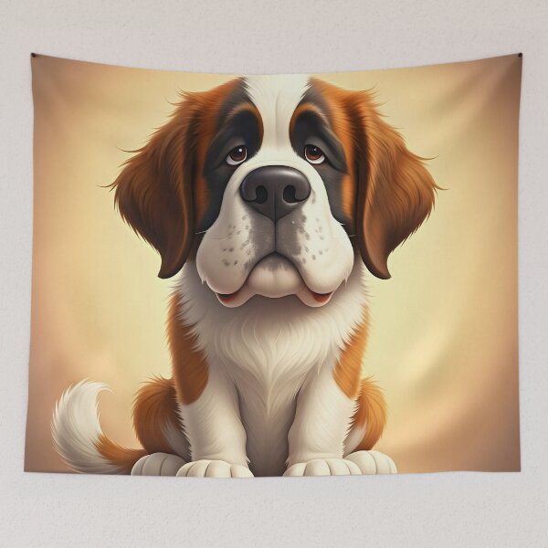 Item preview, Big Heart, Bigger Dog – Funny Bernardine Caricature designed and sold by PawPrintedArt.