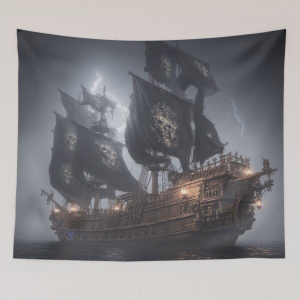 Item preview, Ghost of the Storm – The Pirate Ship of Legends by NegarTv Designs designed and sold by NegarTv Designs.