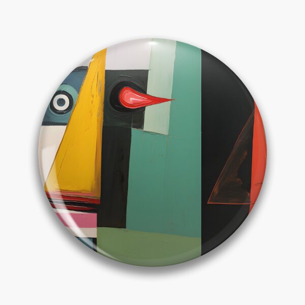 Item preview, Abstract Faces with Distinct Geometric Shapes Featuring Rectangles Triangles and Circular Forms designed and sold by OlfactoART Studio.