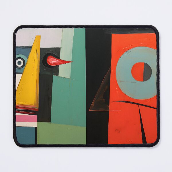 Item preview, Abstract Faces with Distinct Geometric Shapes Featuring Rectangles Triangles and Circular Forms designed and sold by OlfactoART Studio.