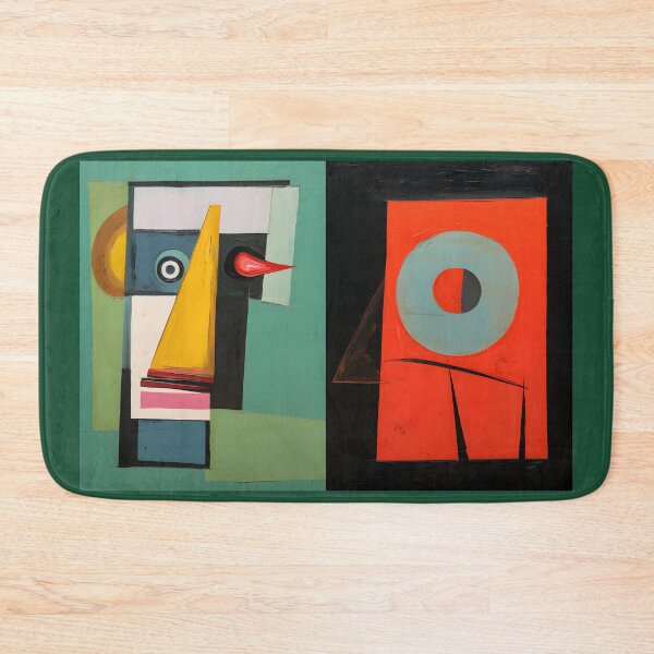 Item preview, Abstract Faces with Distinct Geometric Shapes Featuring Rectangles Triangles and Circular Forms designed and sold by OlfactoART Studio.
