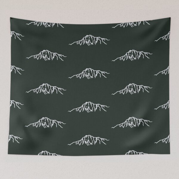 Item preview,  Mount Hosmer outline-light outline on green designed and sold by Rock An Design.