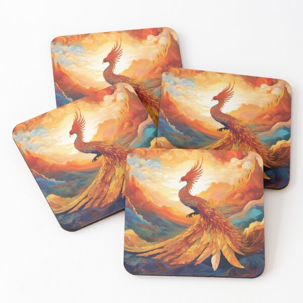 Item preview, Majestic Phoenix – Abstract Firebird Over Mountain Sunrise designed and sold by MDKey DESIGN.