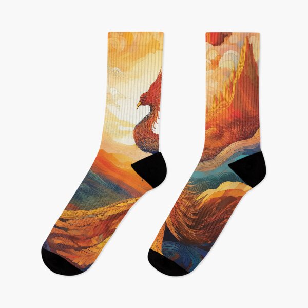 Item preview, Majestic Phoenix – Abstract Firebird Over Mountain Sunrise designed and sold by MDKey DESIGN.
