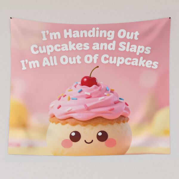 Item preview, Cupcakes and Slaps – Sweet but Sassy Cupcake Humor designed and sold by Buttonquill.