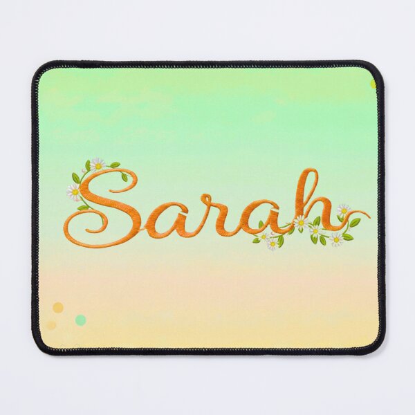 Item preview, Sarah Name Floral Embroidery Daisy Cursive Cottagecore Decor designed and sold by JOSTH.