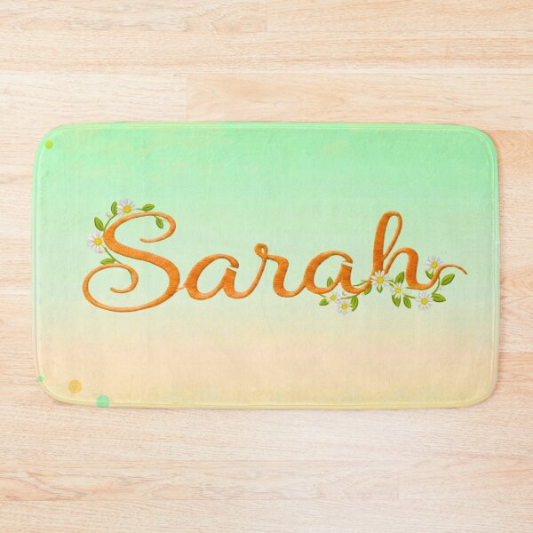 Item preview, Sarah Name Floral Embroidery Daisy Cursive Cottagecore Decor designed and sold by JOSTH.