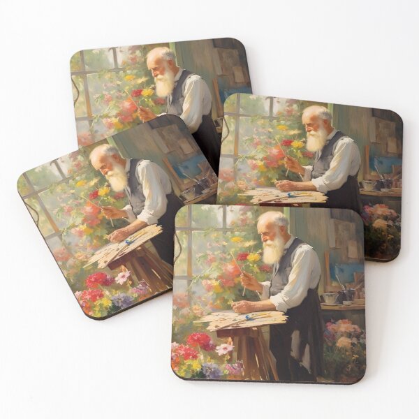 Item preview, Old Man In A Flower Salon, Man Making Flowers, Flower Shop Painting, Flowers Floral Art, Flower Man Painting, Botanical Downloadable Art designed and sold by SavageVision.