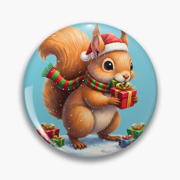 Item preview, Cute Christmas Squirrel | Festive Woodland Critter with a Gift designed and sold by E-SarnEdge.