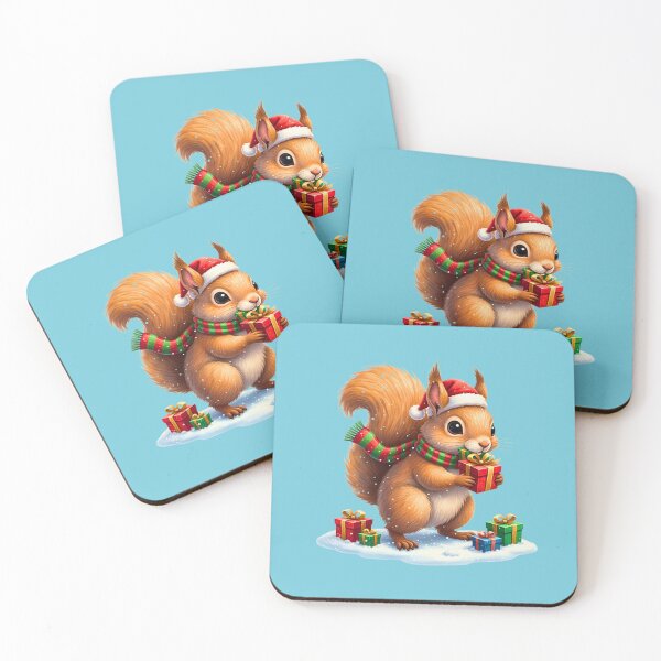 Item preview, Cute Christmas Squirrel | Festive Woodland Critter with a Gift designed and sold by E-SarnEdge.