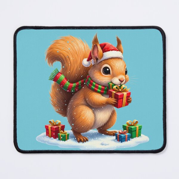 Item preview, Cute Christmas Squirrel | Festive Woodland Critter with a Gift designed and sold by E-SarnEdge.
